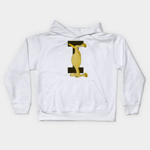 Pony Monogram Letter I Kids Hoodie by mailboxdisco